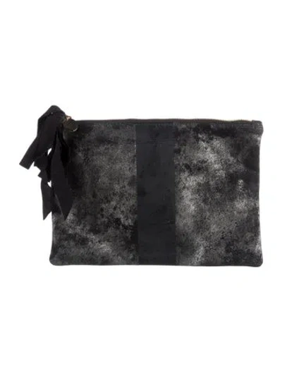 Pre-owned Clare V Nubuck Clutch In Black/metallic
