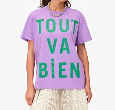 Clare V Original Boxy Tee In Faded Wild Purple