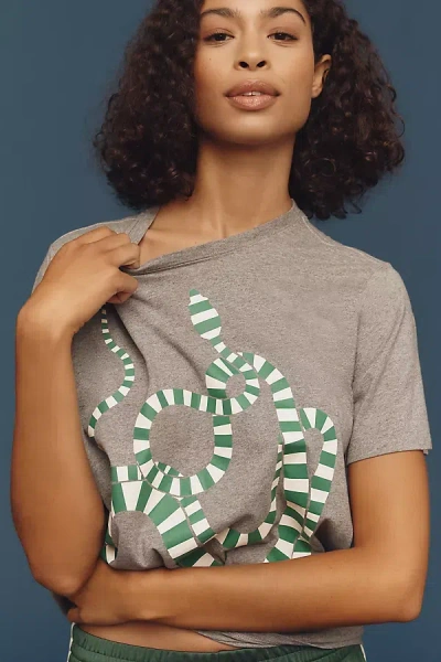 Clare V Original Snake Graphic Tee In Gray