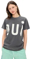 Clare V Original Tee Faded Black W/ Cream In Faded Black W/ Cream