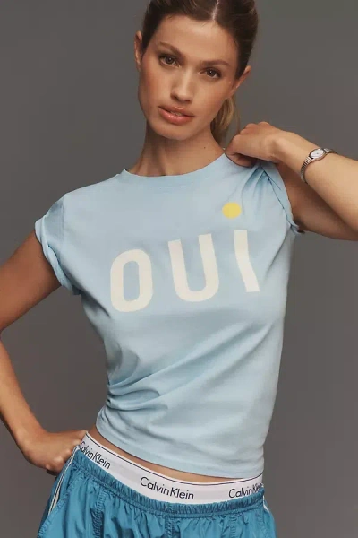 Clare V Oui Classic Tee In Blue