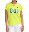 Clare V Oui Classic Tee In Neon Yellow In Yellow