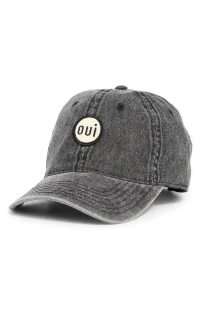 Clare V . Oui Patch Denim Baseball Cap
