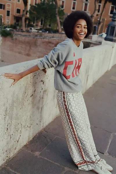 Clare V Oversized Ciao Sweatshirt In Gray