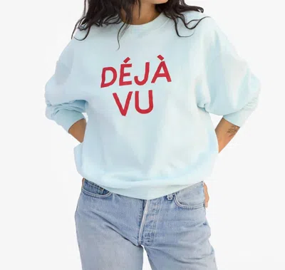 Clare V Oversized Deja Vu Sweatshirt In Sky Blue
