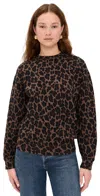 Clare V Oversized Double Jag Sweatshirt Chocolate In Brown