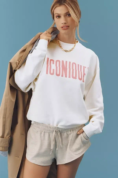 Clare V Oversized Iconique Sweatshirt In White