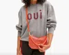 Clare V Oversized Oui Sweatshirt In Gray In Gray