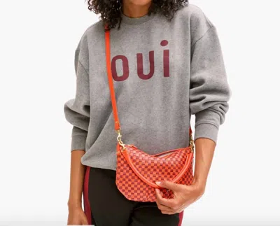 Clare V Oversized Oui Sweatshirt In Gray