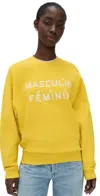 CLARE V OVERSIZED SWEATSHIRT CITRON W/ CREAM