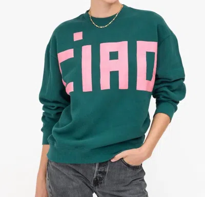 CLARE V OVERSIZED SWEATSHIRT IN DEEP PINE