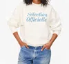 Clare V Oversized Sweatshirt In Oyster White In Multi