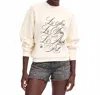 Clare V Oversized Sweatshirt With Le Sex In Cream In White