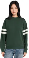 CLARE V OVERSIZED VARSITY SWEATSHIRT FOREST