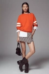 Clare V Oversized Varsity Sweatshirt In Red