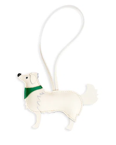 Clare V Paco Leather Dog Fob In White