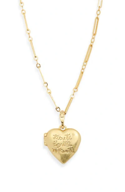 Clare V . Paper Clip Chain Heart Locket In Gold