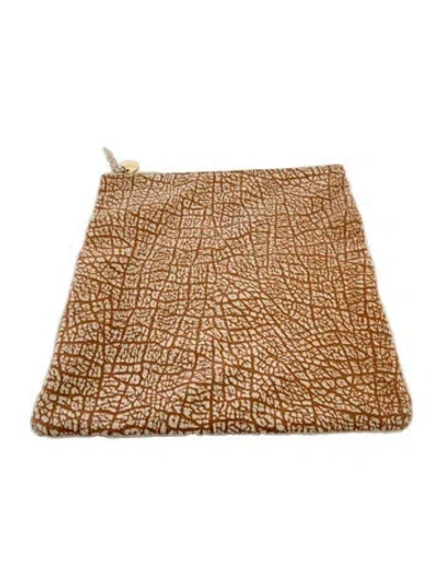 Pre-owned Clare V Pattern Print Cosmetic Bag In Neutral