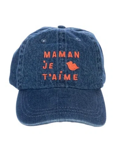 Pre-owned Clare V Pattern Print Denim Baseball Cap In Multi