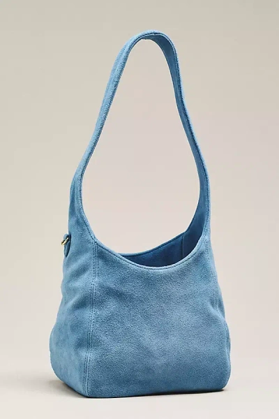 Clare V Petit Bando Suede Shoulder Bag In Blue