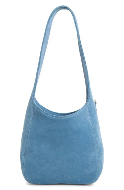 Clare V . Petit Bando Suede Shoulder Bag In Dusty Blue