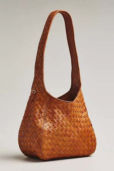 Clare V Petit Bando Woven Hobo Bag In Brown