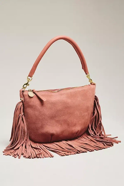 Clare V Petit Moyen Fringe Shoulder Bag In Pink