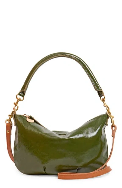 Clare V . Petit Moyen Leather Messenger Bag In Army