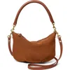 Clare V . Petit Moyen Leather Messenger Bag In Brown