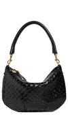 Clare V Moyen Messenger Crossbody Bag In Black Woven
