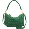 Clare V . Petit Moyen Woven Leather Messenger Bag In Fern