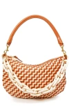 CLARE V CLARE V. PETIT MOYEN WOVEN LEATHER MESSENGER BAG