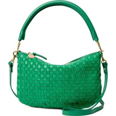 Clare V . Petit Moyen Woven Messenger Bag In Green