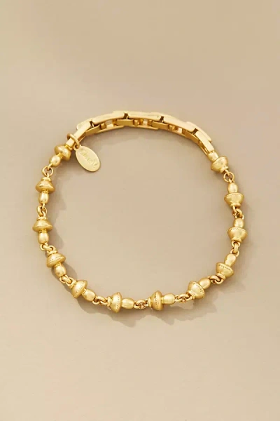 Clare V Petit Mushroom Link Bracelet In Gold