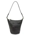 Clare V Petite Jeanne Woven Leather Bucket Bag In Black