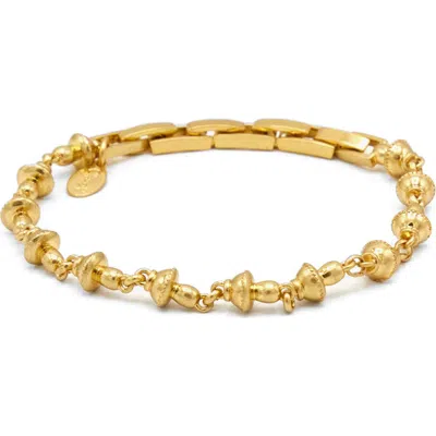 Clare V . Petite Mushroom Link Bracelet In Gold