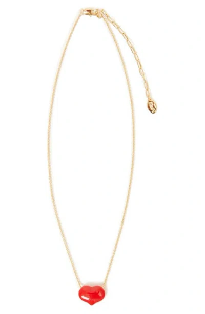 Clare V . Petite Mylar Heart Necklace In Gold
