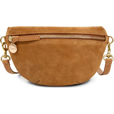 Clare V . Petite Suede Fanny Pack In Caramel