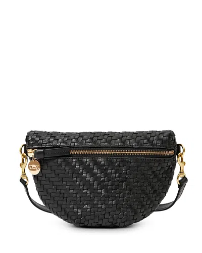 Clare V Petite Woven Leather Fanny Pack In Pattern