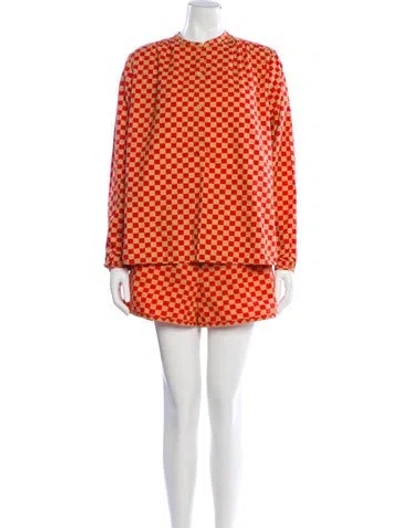 Pre-owned Clare V Plaid Print Set In Multi