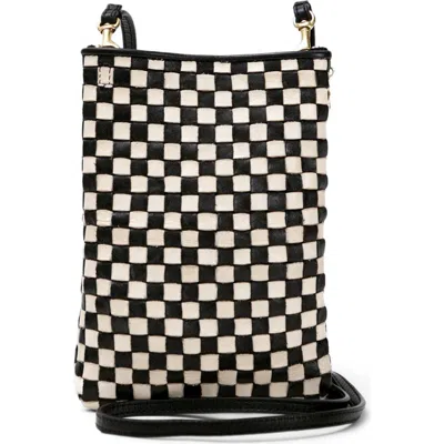 Clare V . Poche Woven Leather Crossbody Bag