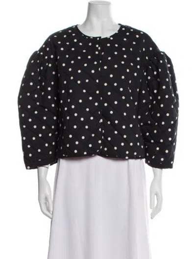 Pre-owned Clare V Polka Dot Print Evening Jacket In Gray