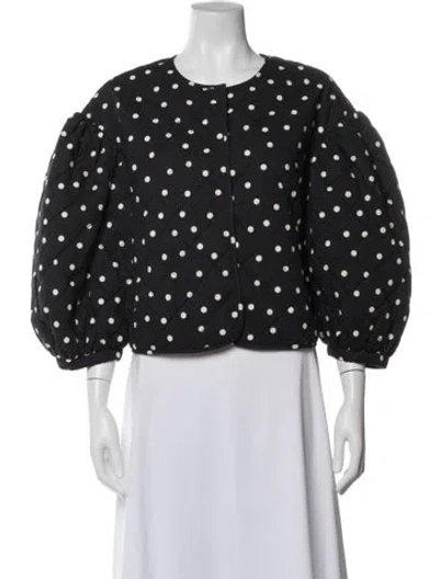 Pre-owned Clare V Polka Dot Print Jacket In Blue