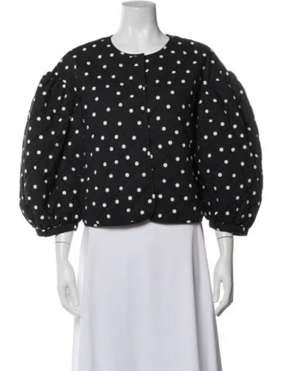 Pre-owned Clare V Polka Dot Print Jacket In Blue