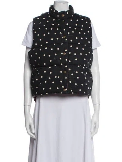 Pre-owned Clare V Polka Dot Print Vest In Black
