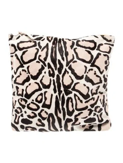 Pre-owned Clare V Pony Hair Cosmetic Bag In Neutral