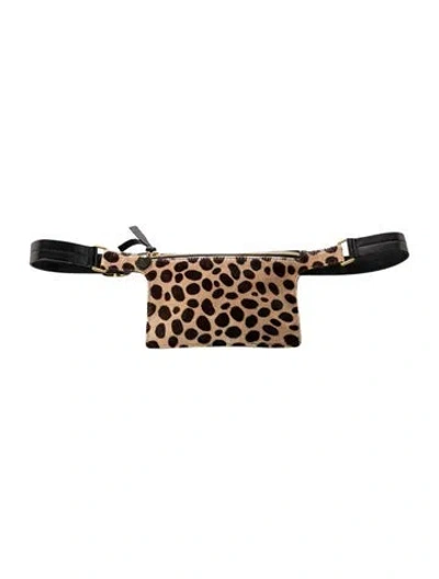 Pre-owned Clare V Ponyhair Belt Bag In Silver