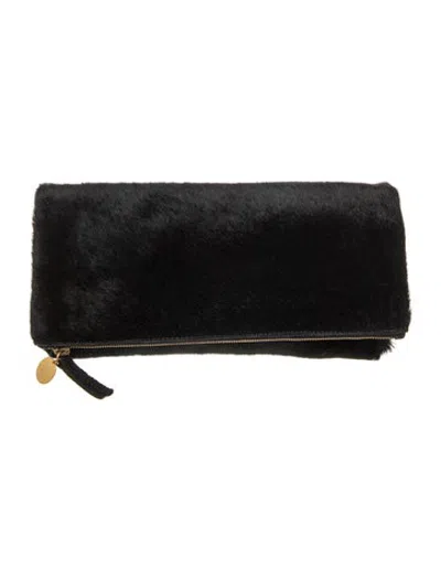 Pre-owned Clare V Ponyhair Clutch In Black