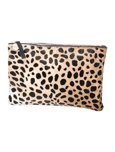 Pre-owned Clare V Ponyhair Clutch In Brown