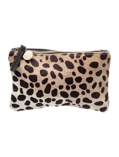 Pre-owned Clare V Ponyhair Clutch In Brown